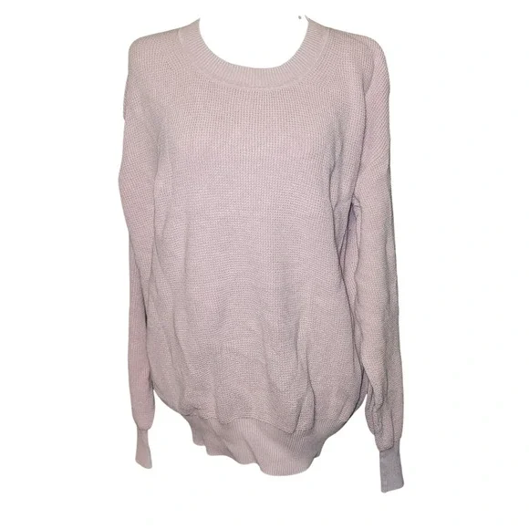 Faherty Waffle Knit Sweater Pullover Crewneck Light Pink Textured Size XL - Picture 1 of 7